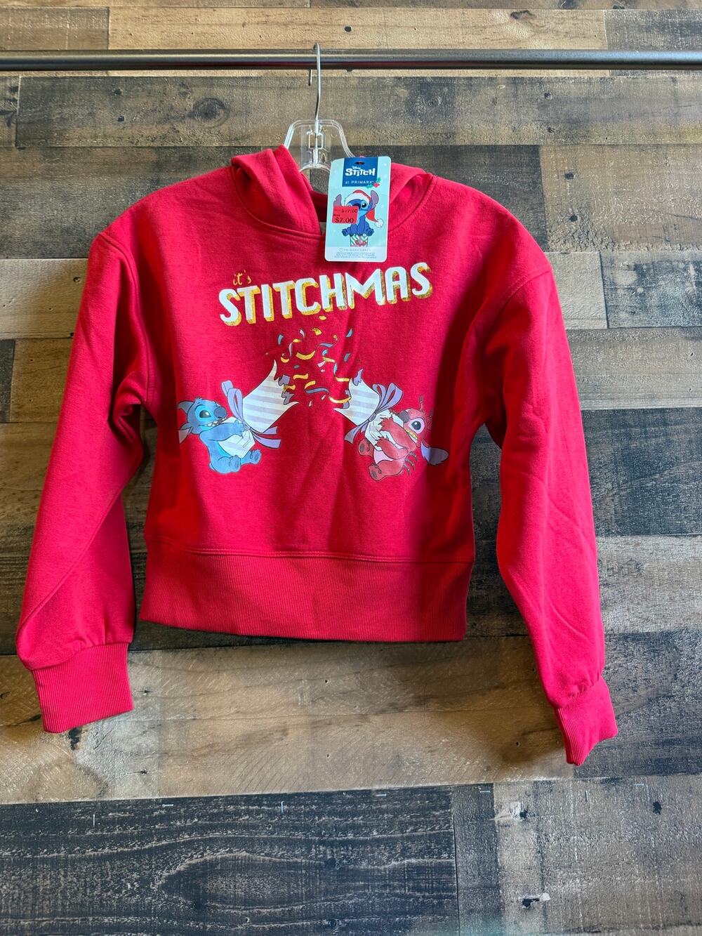 NWT Disney Stitch Hoodie Red It's Stitchmas Christmas Sweater Girl 9-10Y Primark